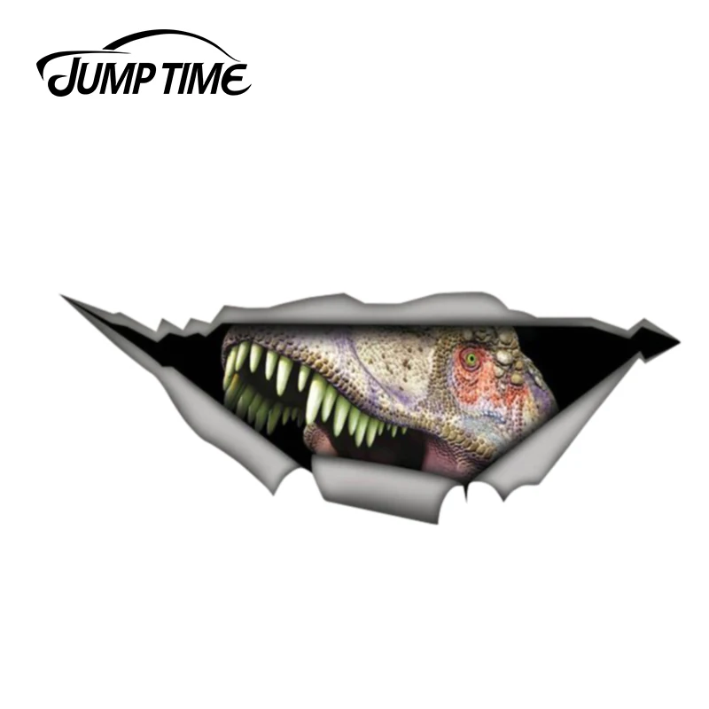 

Время скачка 13 см x 4,8 см динозавр Автомобильная Наклейка Стикер рваные металлические наклейки дикие животные забавные автомобильные стике...