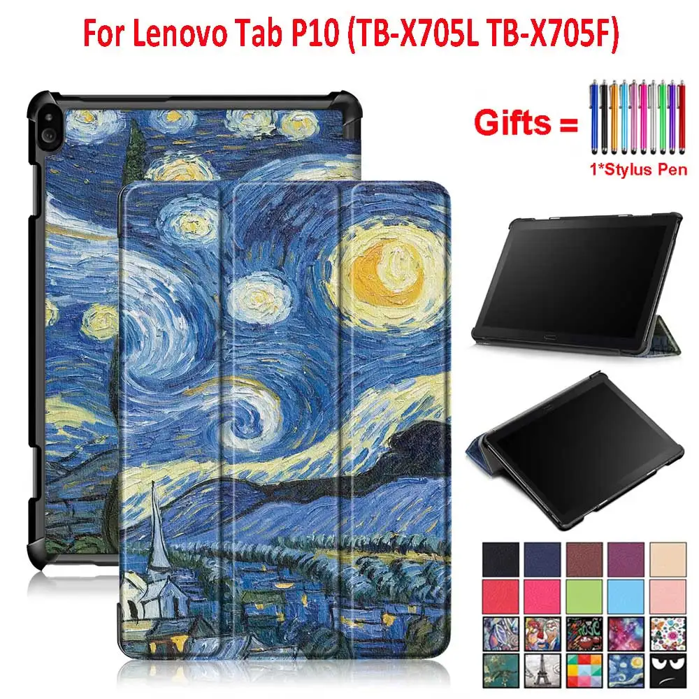 Смарт чехол для планшета Lenovo Tab P10 TB X705L X705F 10 1 &quotПланшет тонкий кожаный с