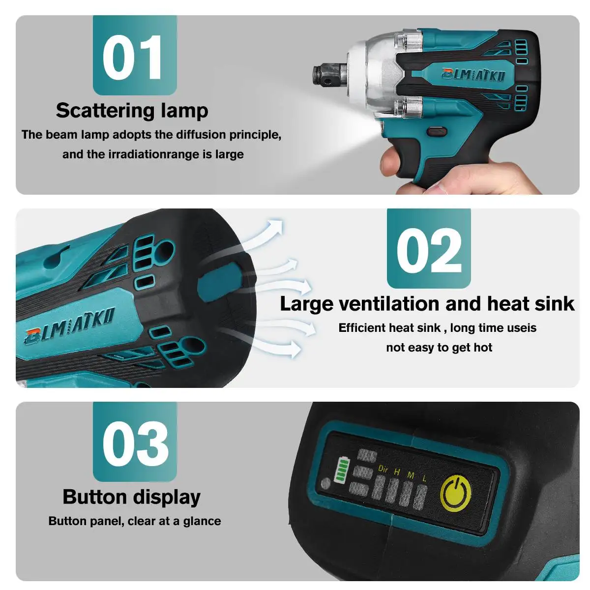 2 In 1 18V Brushless Wrench Cordless Electric Screwdriver Impact Torque 1/2inch for Makita Battery | Инструменты