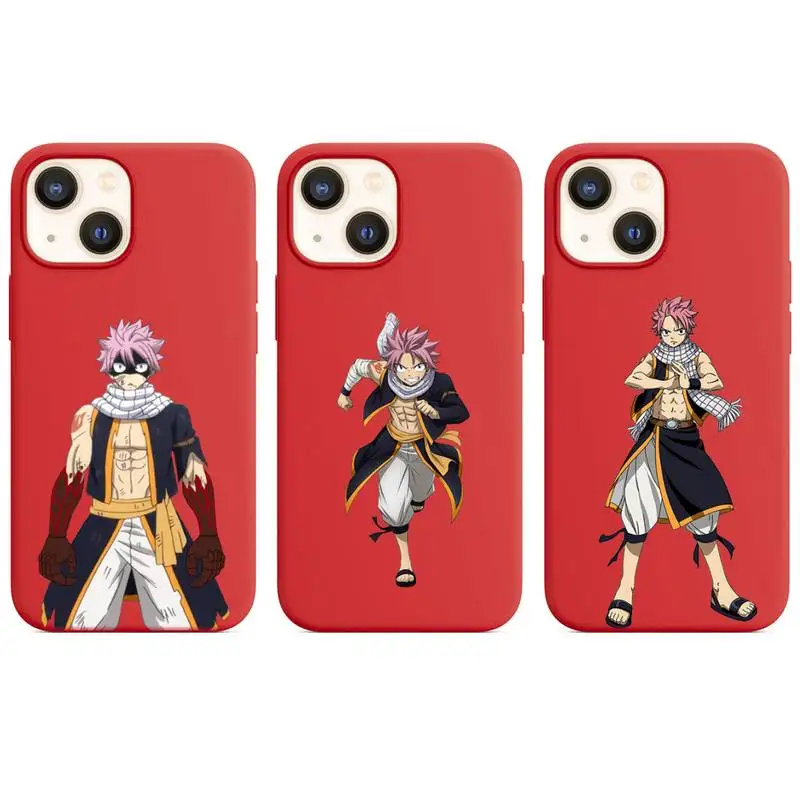

Anime Manga Fairy Tail Phone Case for iphone 13 12 XS 11 pro max mini SE 2020 6 6s 7 8 plus X XR cases candy color red funda