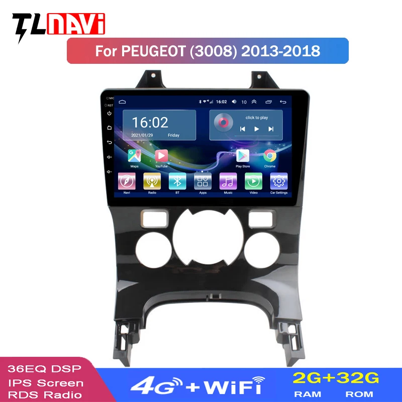 4G LTE 2G RAM Android 10 для Peugeot 3008 2009 2013 Автомагнитола мультимедийный видеоплеер