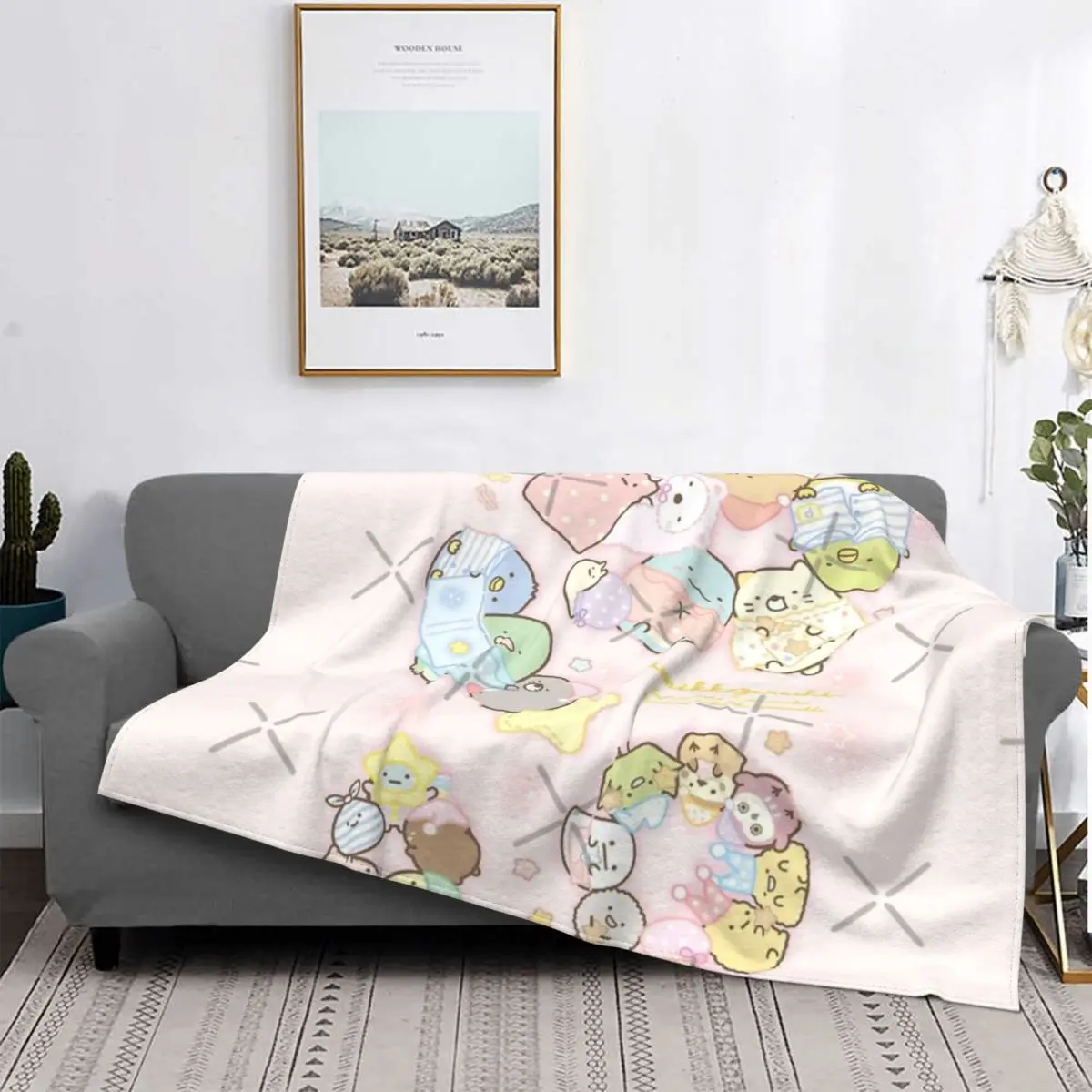 

Sumikko-Manta de forro polar para cama, colcha de tela escoa para sofa y cama, Gurashi 17