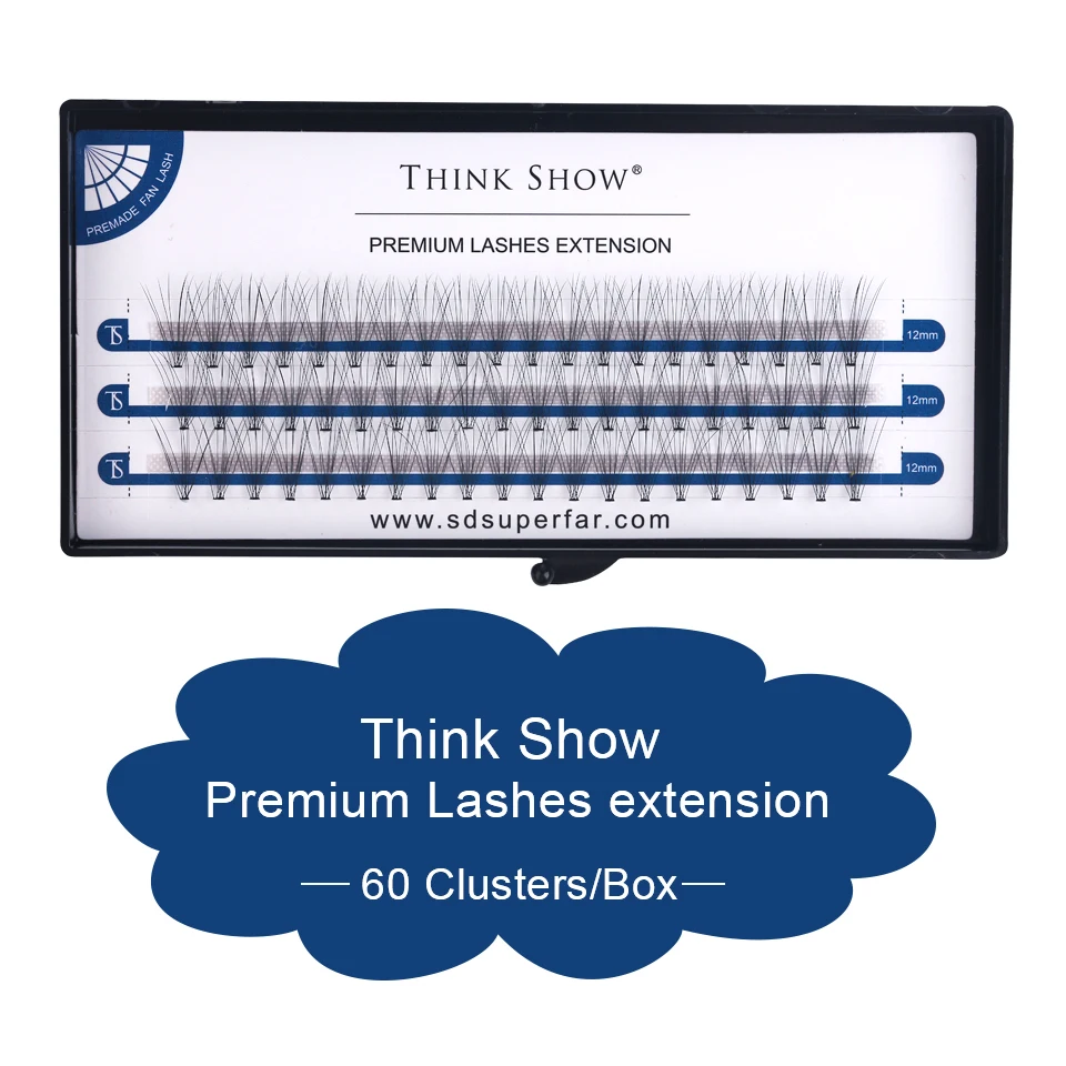 60 пряди норковых ресниц THINKSHOW для наращивания натуральный объем искусственные