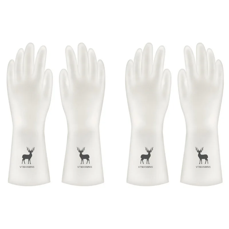 

Winter Female Dishwashing Gloves Waterproof Rubber Latex Gloves Kitchen Durable Cleaning Housework Chores Thickened Gloves