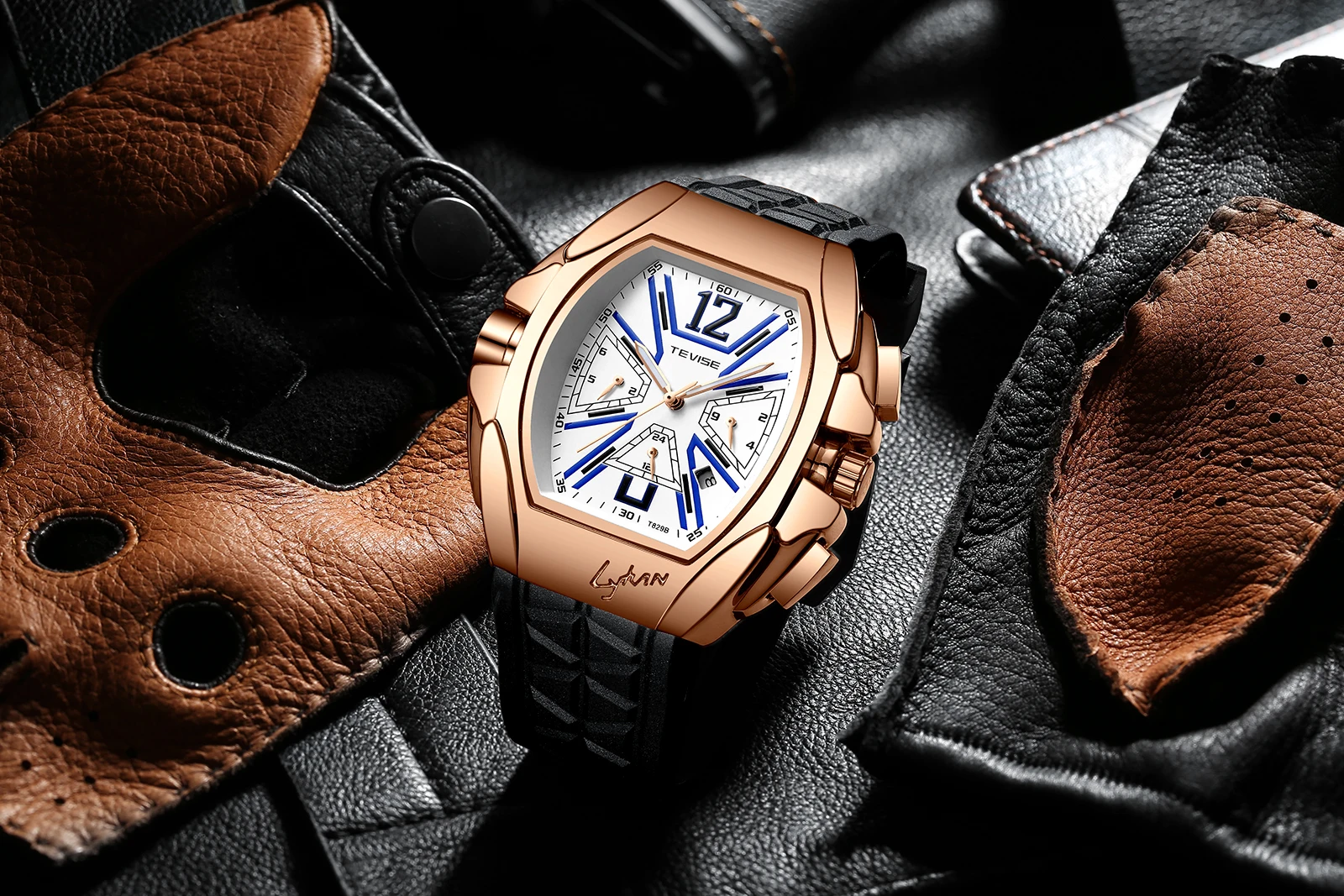 Часы TEVISE T829 модные повседневные силиконовые водонепроницаемые автоматические