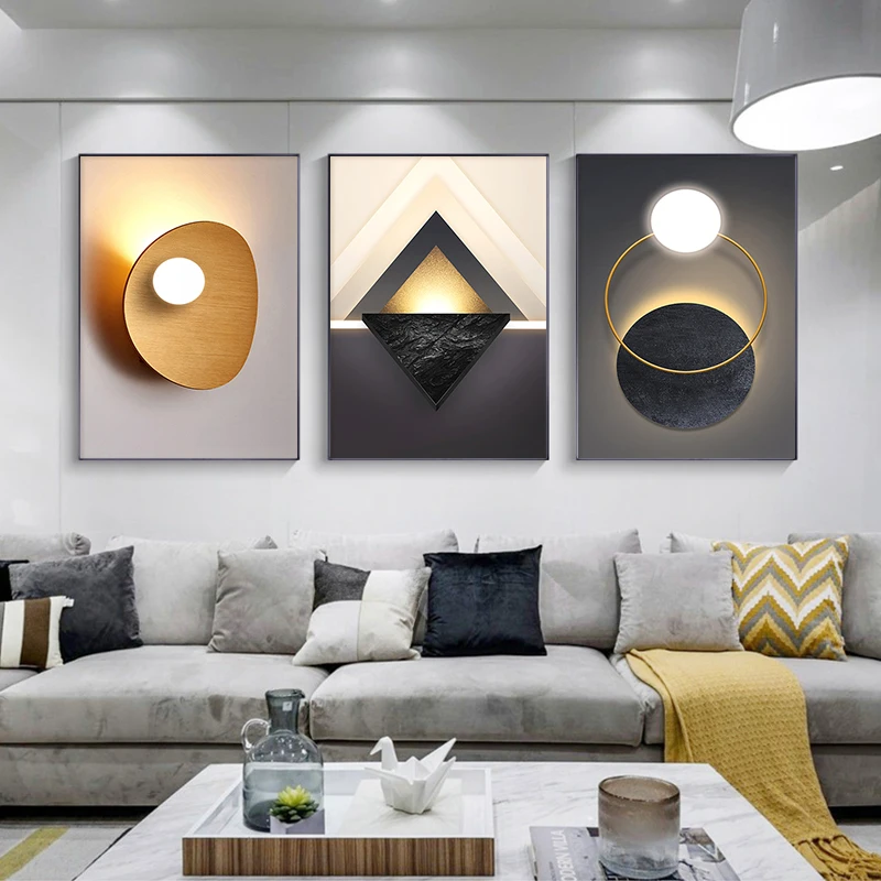 Abstract Geometric Canvas Painting Orange Posters and Prints Modern Minimalist Wall Art Pictures Living Room Bedroom Home Decor | Дом и сад