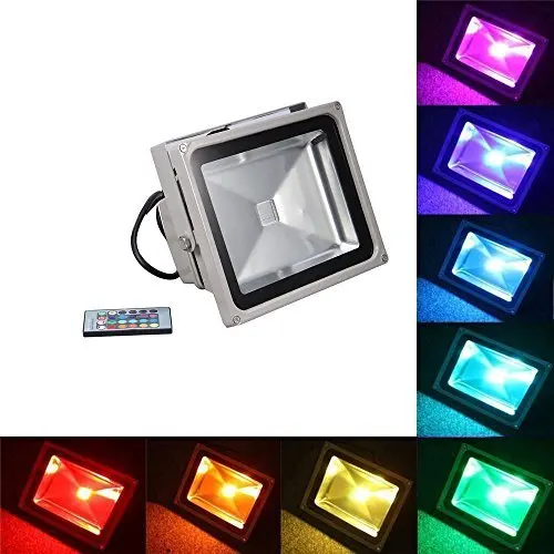 

1pcs Reflector Led RGB Floodlights 20W 30W 50W Flood Lighting IP65 Outdoor 85-265V Spotlights+ Remote Controller Spot Garden