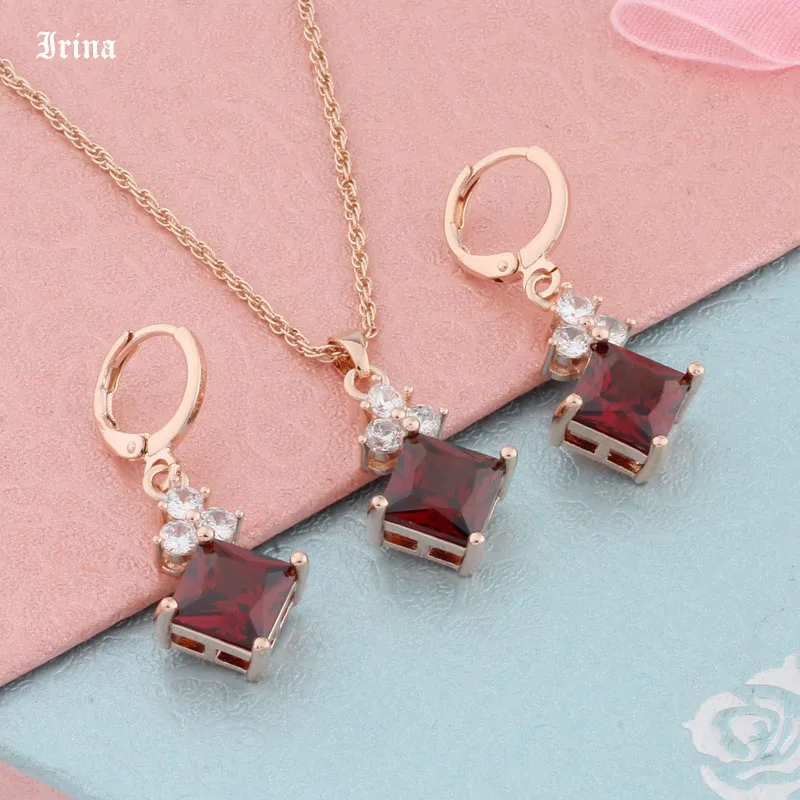 Комплект из колье и серёг под розовое золото 585 пробы|Ювелирные наборы| |