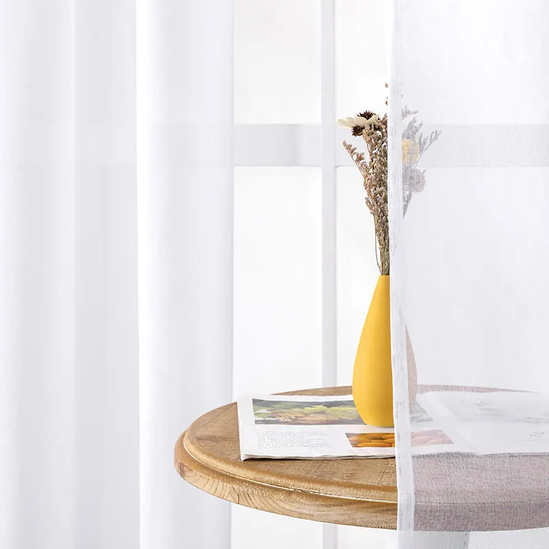 XUNTUO Modern Short Sheer Curtain for bedroom Kitchen Living Room Solid Voile Chiffon Window Curtains Bathroom Tulle Drape | Дом и сад