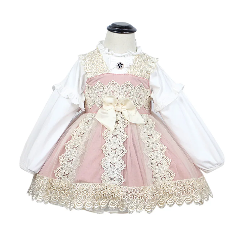 

Girls Lolita Dress 2021 Child Kids Spanish Baby Prom Dresses Cotton Princess Birthday Party Lace Frock Elegant Children Clothes