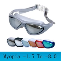 myopia swimming goggles large frame professional swimming glasses anti fog arena diopter swim eyewear natacion water glasses