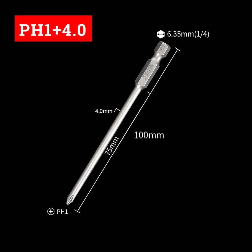 

Магнитные крестовые биты для отвертки S2 1/4", PH0 PH1 PH2 100 мм 120 мм