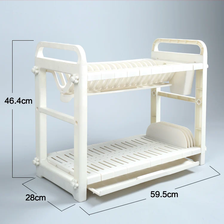 2 ярусная пластиковая кухонная миска и тарелка стойка сушилка полка для палочек
