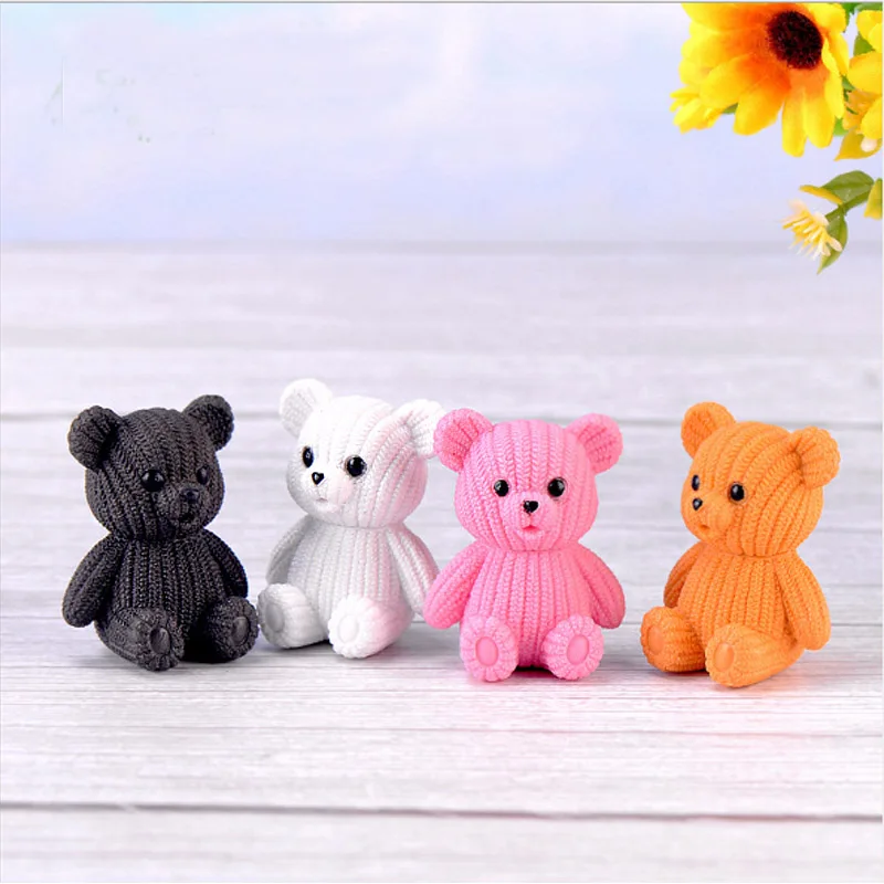 Popular Party Home Decor Accessories Cute Plastic Teddy Bear Miniature Fairy Easter Animal Garden Figurines Children's Room | Дом и сад
