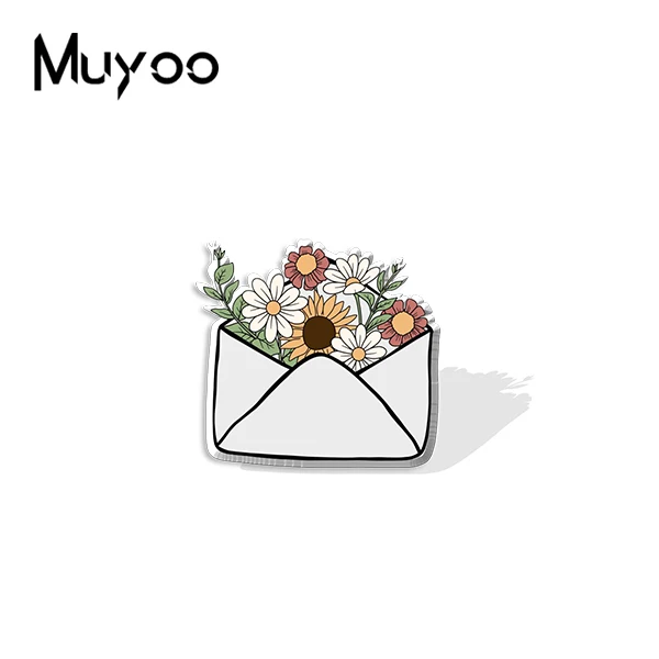 Булавки для одежды из эпоксидной смолы с цветами маргаритки и подсолнуха в