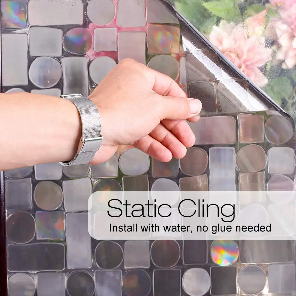 Wxshsh матовая декоративная радужная пленка для окон статическая липкая