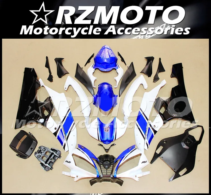 

Injection Mold New ABS whole Motorcycle Fairings kit Fit for YZF-R6 R6 2006 2007 06 07 Bodywork set Blue white
