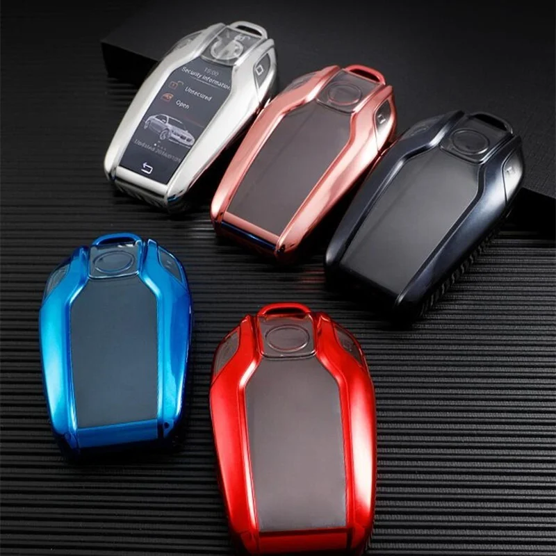 TPU Car Smart Key Fully Case For BMW 5 7 series G11 G12 G30 G31 G32 i8 I12 I15 G01 X3 G02 X4 G05 X5 G07 X7 LED Display Key Cover images - 6