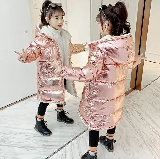 

Зимние куртки для девочек, детское плотное пальто с подкладкой, парки для подростков, одежда для детей, теплая водонепроницаемая верхняя од...