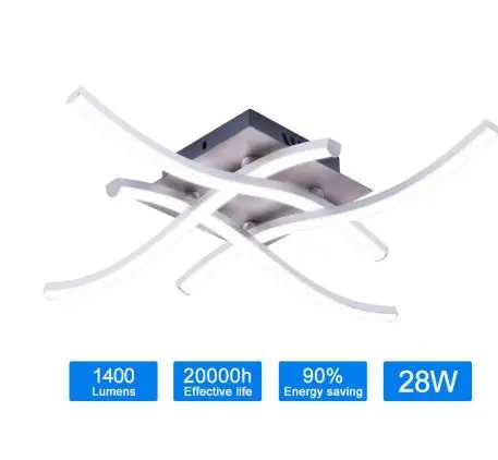 

Led Panel Aluminum Fork Ceiling Light Modern LED 21W 28W for bedroom and living room decoration lamp 85-265V