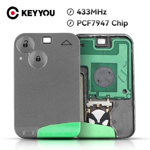 Ключ для смарт-карты KEYYOU 433 МГц PCF7947 ID46 чип транспондера для Renault Laguna Espace Uncut Fob 2 кнопки дистанционное управление автомобильным ключом