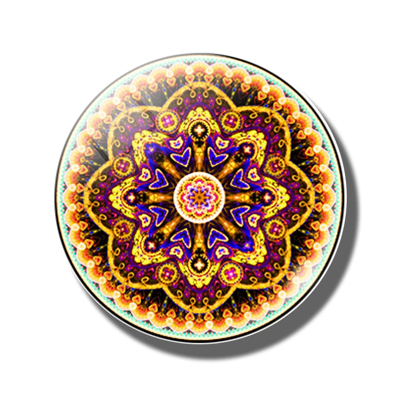 PACK OF 1 Мода Мандала магнит на холодильник 30 мм Стекло Круглый Кабошон декоративный холодильник магнитная наклейка домашняя отделка кухни инструмент - Цвет: PACK OF 1