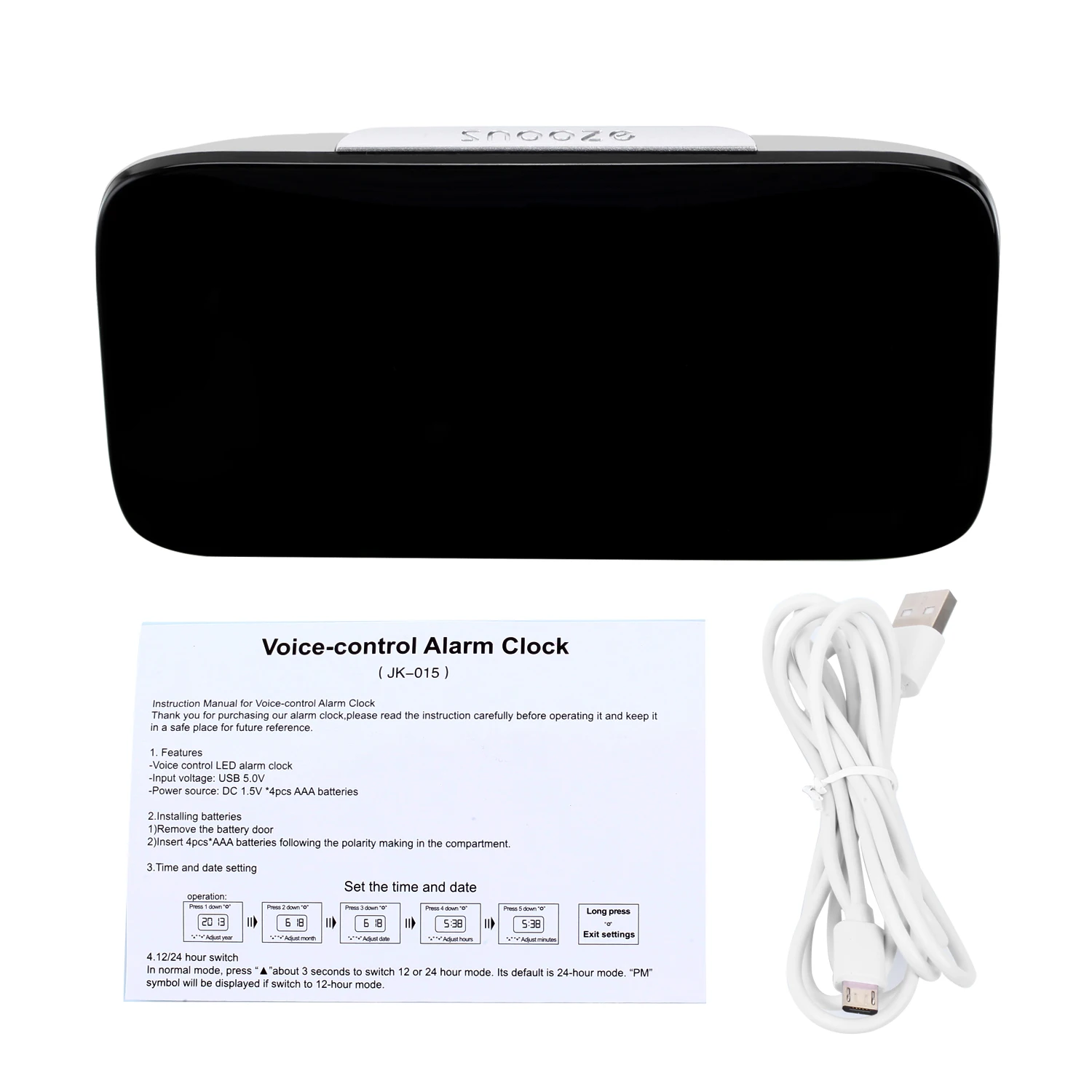 LED Alarm Clock Digital Display Voice Control Electric Night Backlight Desktop Table Clocks Watch Kids for Home | Дом и сад