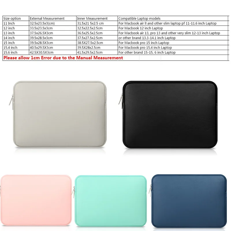 пу сумка для ноутбука macbook pro 13 15 air 11 12 133