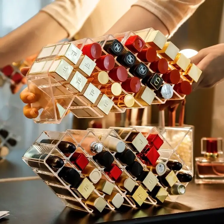 Пластиковый Органайзер для хранения помады вращающаяся подставка блеска