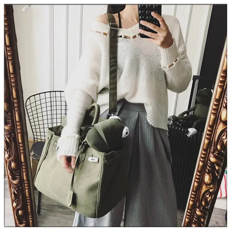 Большая вместительная утолщенная холщовая платиновая сумка для мужчин