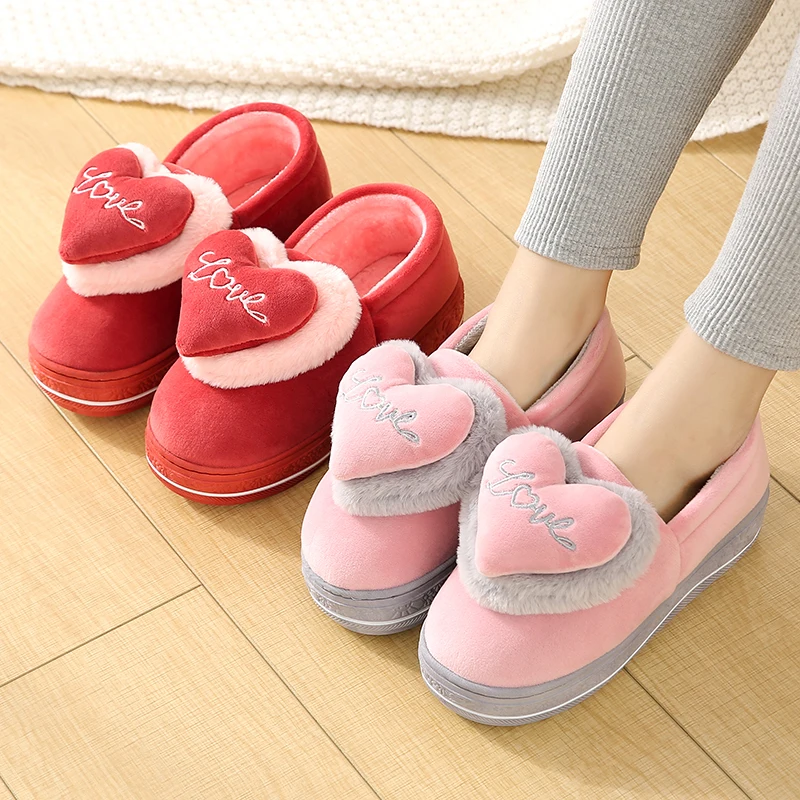 Новинка зимние женские плюшевые тапочки теплые Нескользящие хлопковые на
