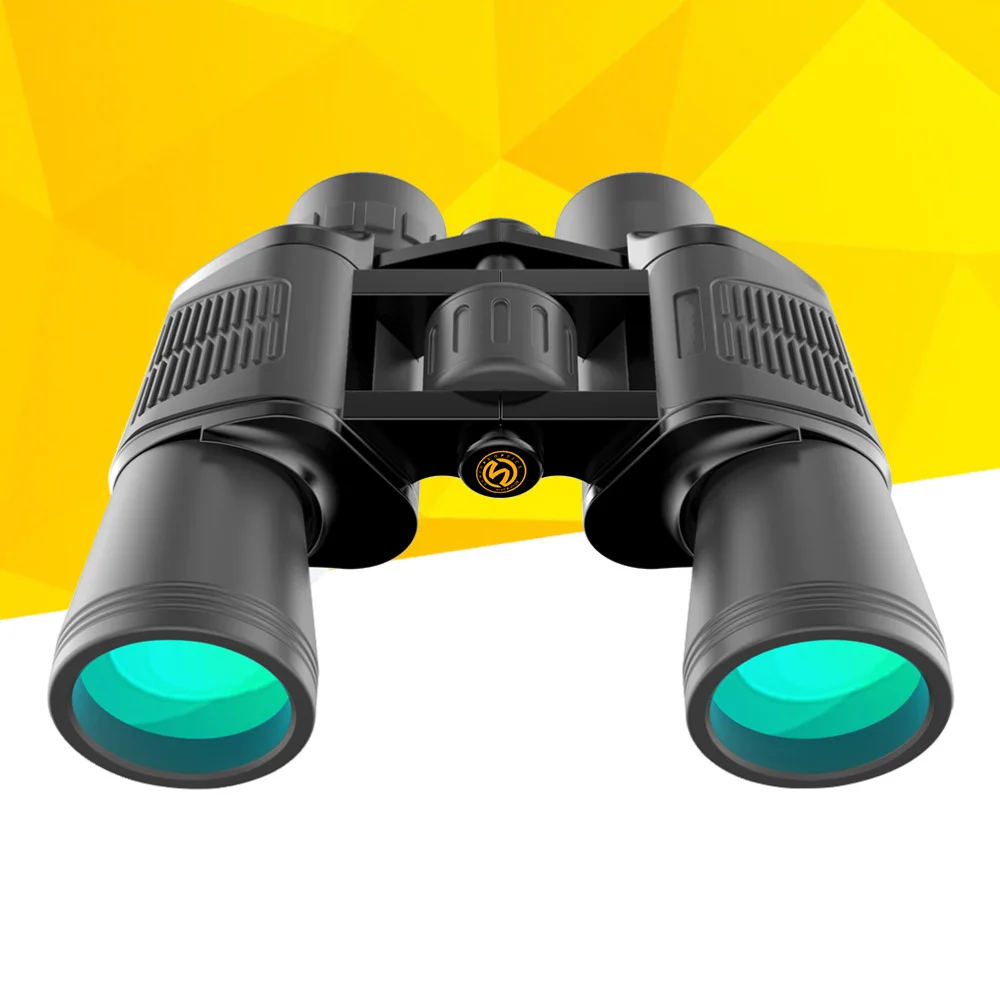

10x50mm Portable Compact Binoculars Pocket Folding Binoculars With Green Flim For Hiking Travelling (Black)