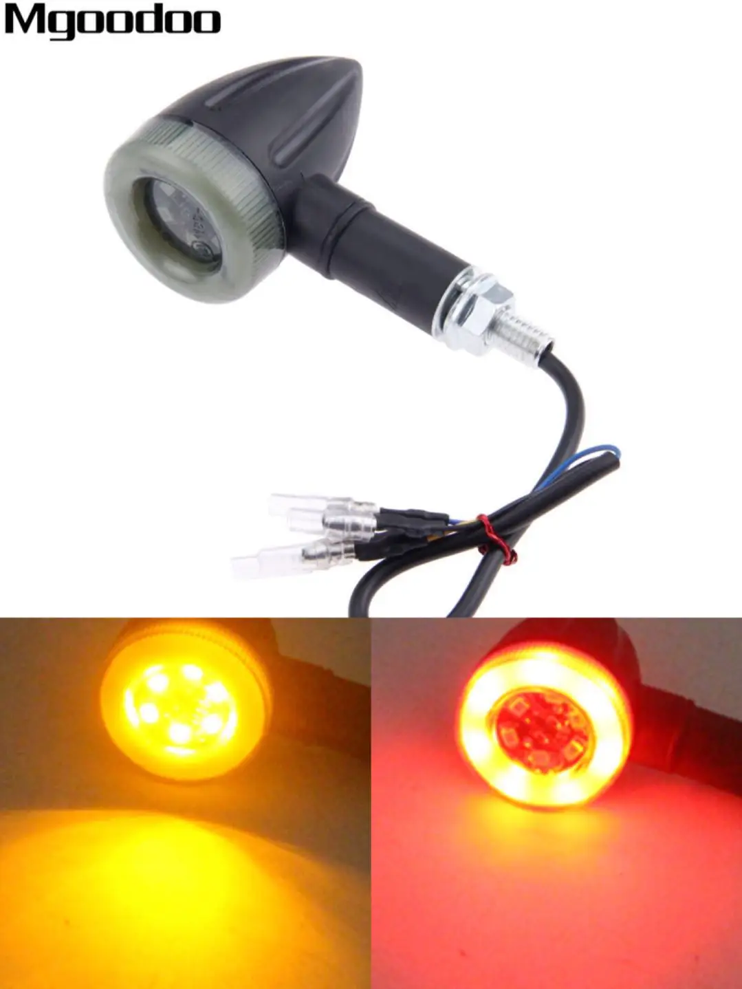 Mgoodoo 4Pcs Universal Motorcycle Turn Signal Light 12V Super Bright Bulbs For Motorbike Off Road Indicator M8 Bolt |
