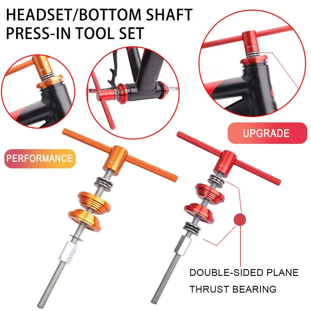 

1 Set Bicycle Double Side Plane Thrust Bearing MTB Road Bike Headset / Bottom Bracket BB Install Aluminum Alloy Press-In Tool