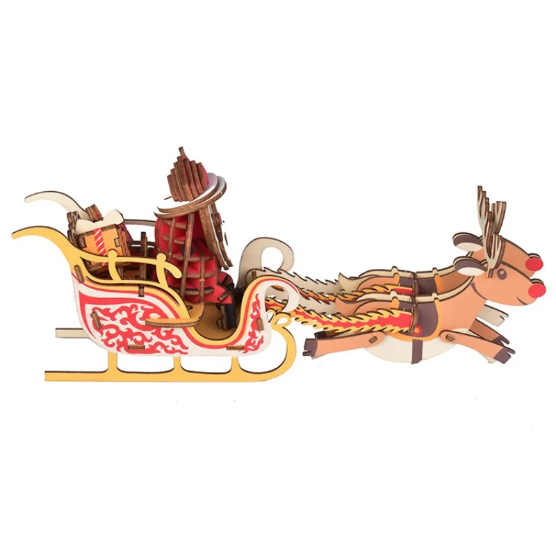 Рождественский набор игрушка сделай сам 3D Деревянный трехмерный пазл лазерная