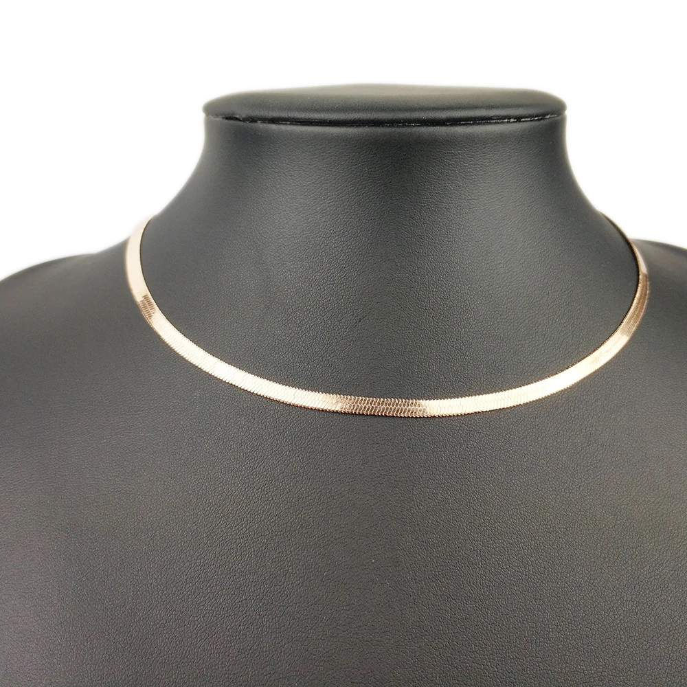 

women necklace Gold Color Blade Chain on Neck Choker Necklace Women Sexy Flat Snake Chain Jewelry Clavicle chocker Necklaces