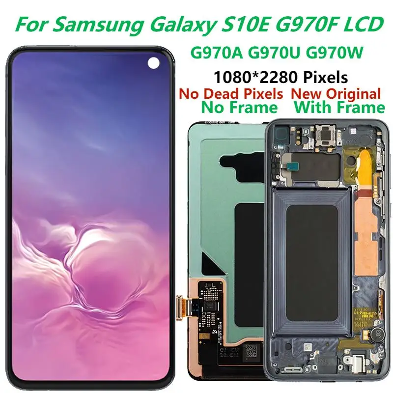 Original 5.8'' For Samsung Galaxy S10E G970F LCD Display With Frame S10E SM-G970A Touch Screen Digitizer Assembly Replacement