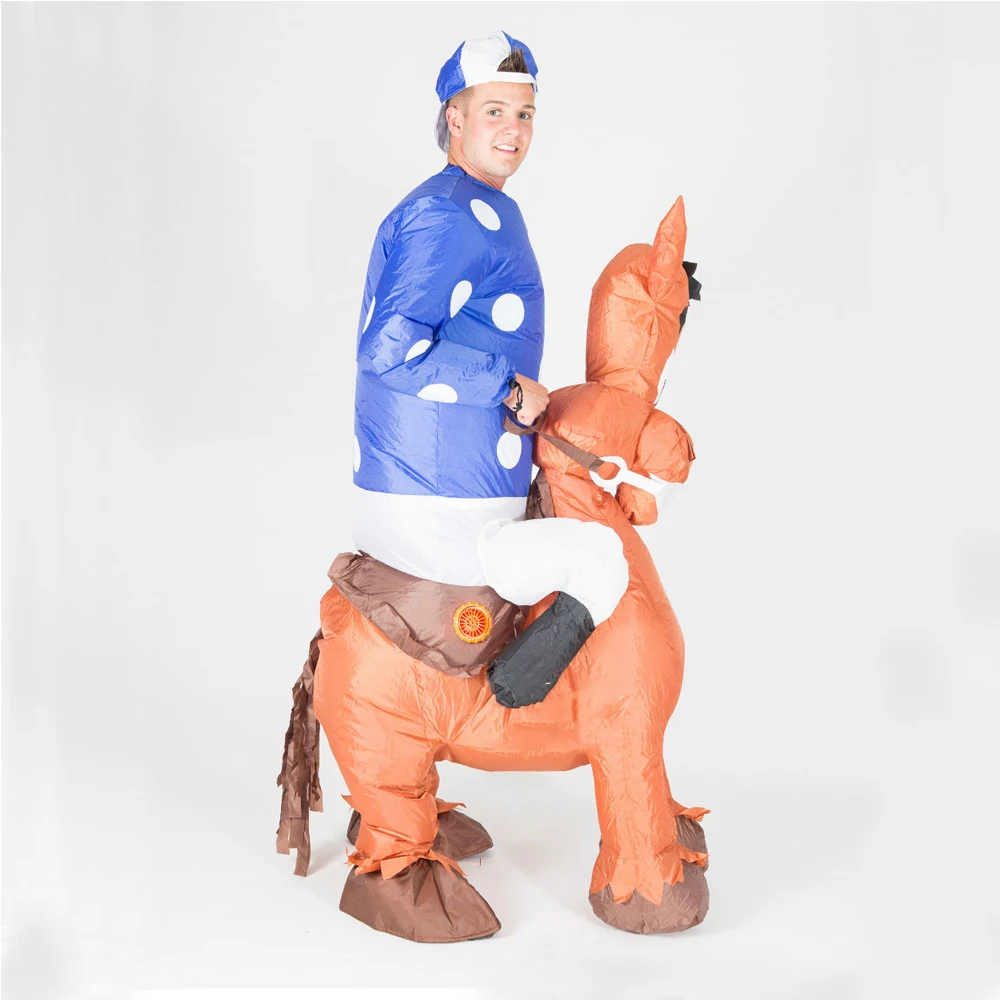 

Inflatable Horse Jockey Costume Blow Up Suit for Women Men Adult Ride on Horse Hen Stag Night Party Carnival Cosplay Fancy Dress