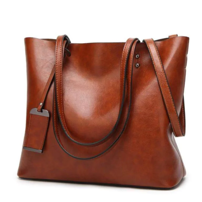 

Oil Wax Women PU Leather Top Handle Satchel Handbags Lady Crossbody Shoulder Bag Messenger Tote Bag Purse 8 Colors - intl
