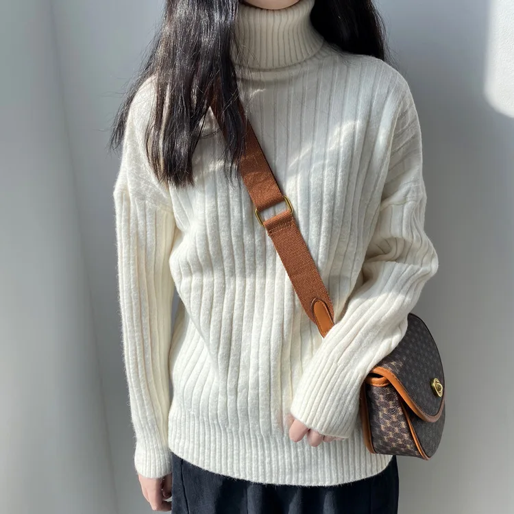 2020 Spring Women Knitted Sweater And Pullovers Long Sleeve Turtleneck Vintage Slim Femme Tricot Pull | Женская одежда