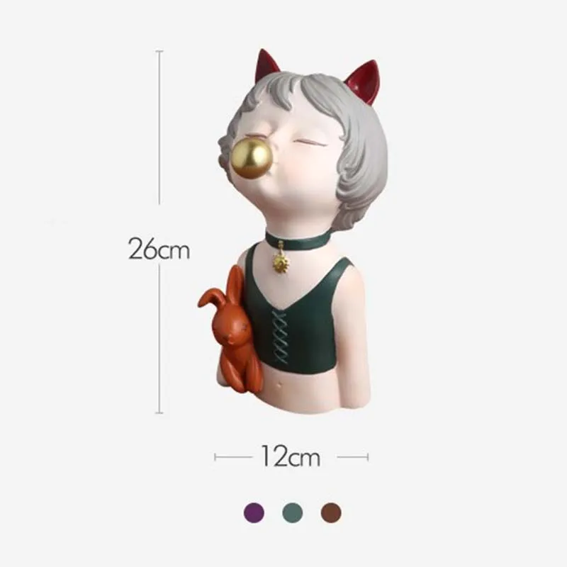 

Nordic Miniatures Figurine Craft Resin Ornament Fashion Girl Small Statue Bedroom Desktop Decor Home Decoration for Living Room