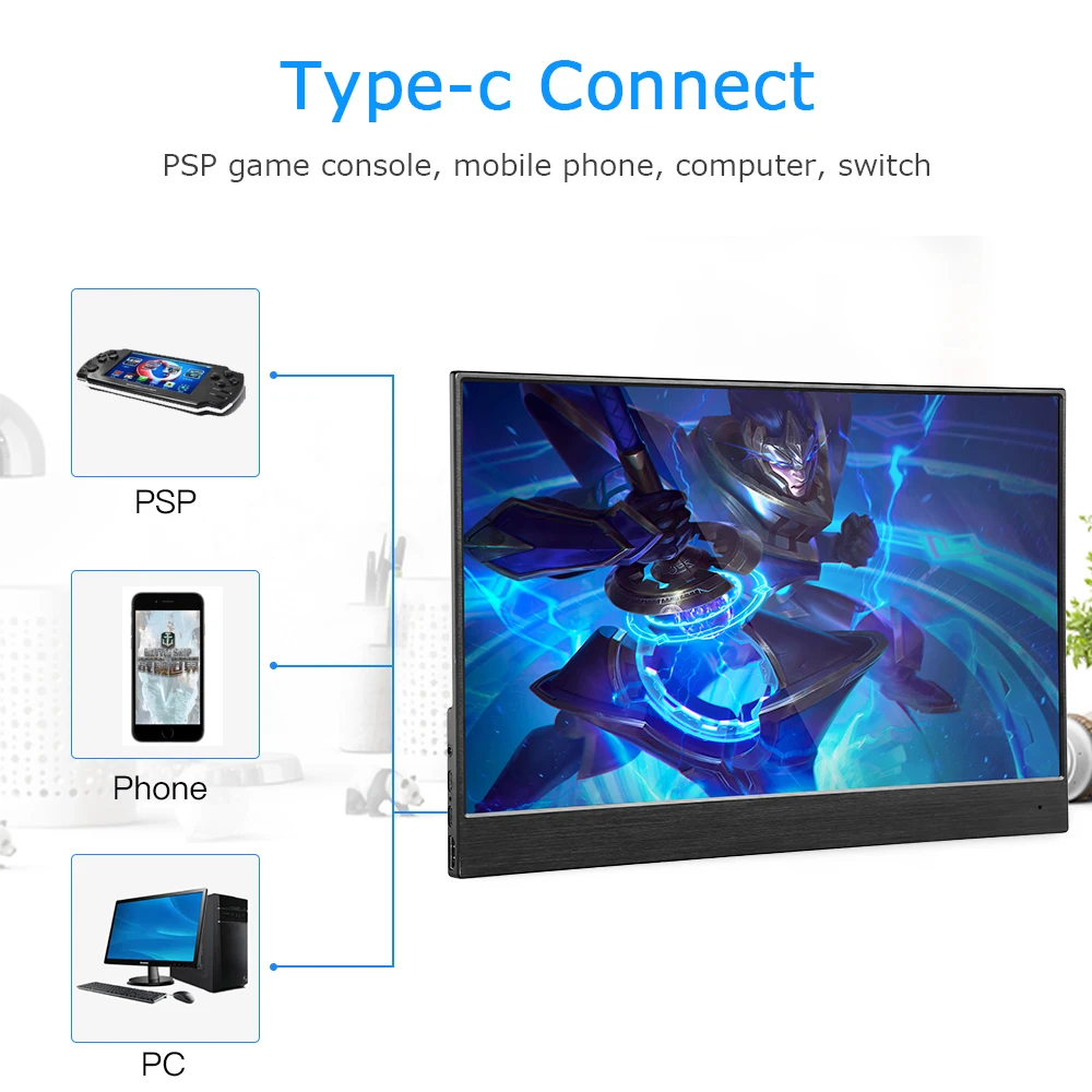 15 6 дюймов 1080P 144 Гц Портативный ips игровой монитор HDMI type-C кабель встроенный