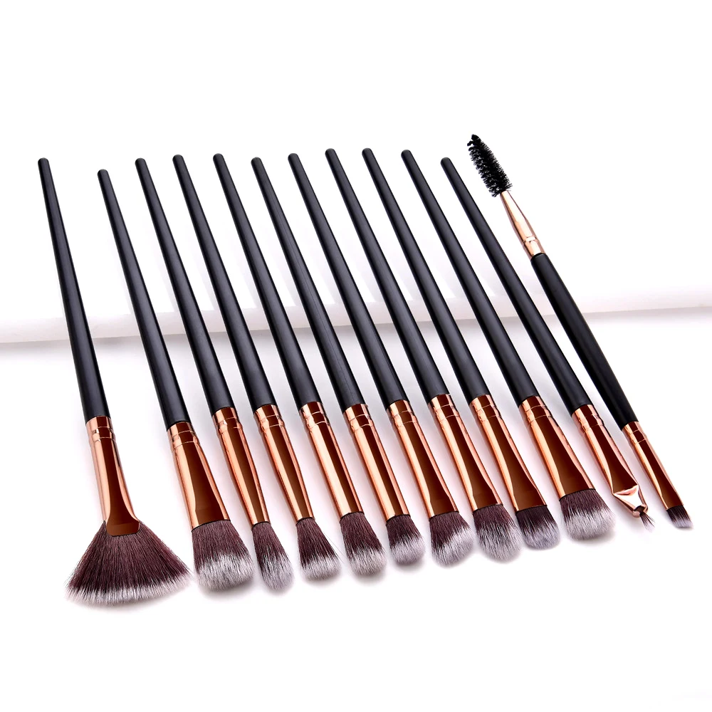 Кисти для макияжа глаз 12 шт./компл. кисть бровей теней ресниц подводки косметики