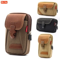universal multifunctional canvas mobile phone bag for samsungiphonehuaweihtcxiaomi case belt pouch wallet coin purse pocket