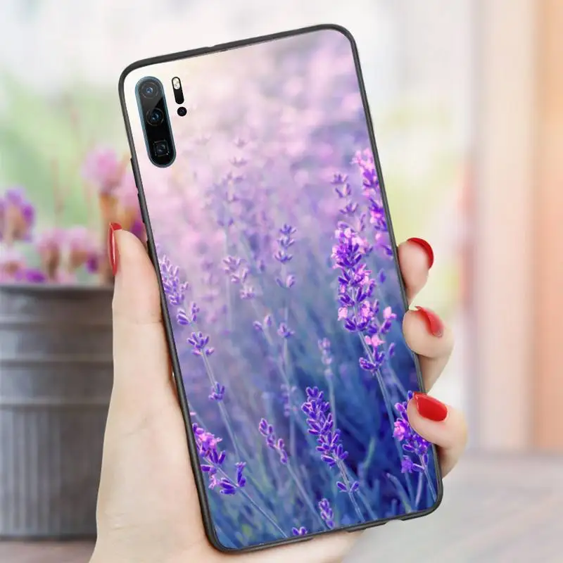 

Purple flowers Romantic simple lavender Phone Case For Huawei honor Mate P 10 20 30 40 i 9 8 pro x Lite smart 2019 nova 5t