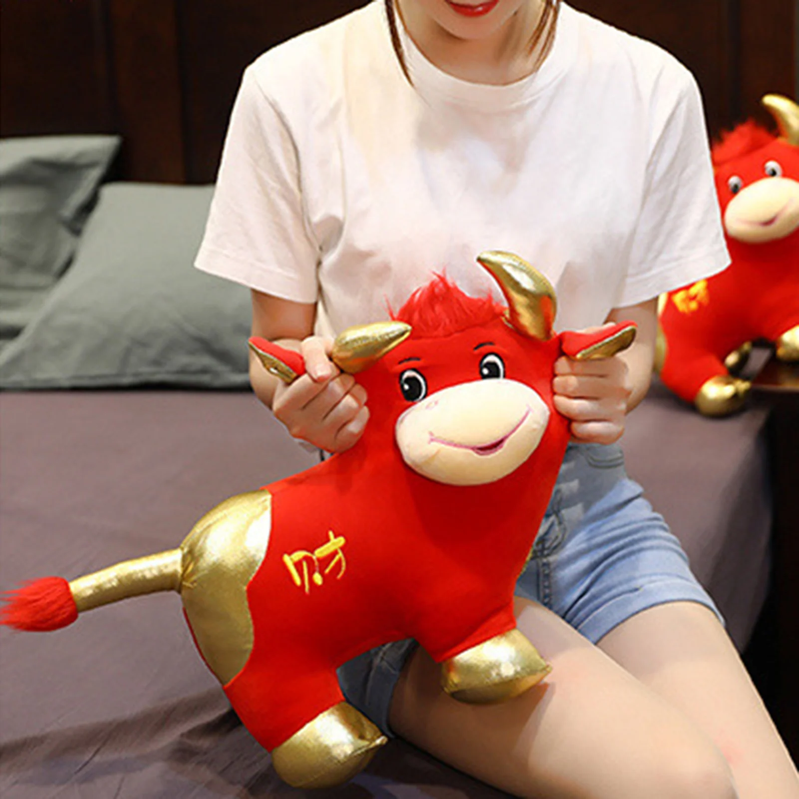 

Ox Plushie Cattle Plush Toy New Year Zodiac Stuffed Animal Mascot