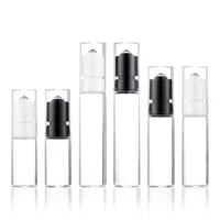 20pcs10 15 20ml new style press lock clear glass roll on bottles essential oils roller bottle perfume vials with white black lid