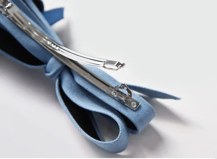 

New Style Versatile Cowboy Fabric Large Bow Barrettes Head Clip Spring Clip wedding tiara