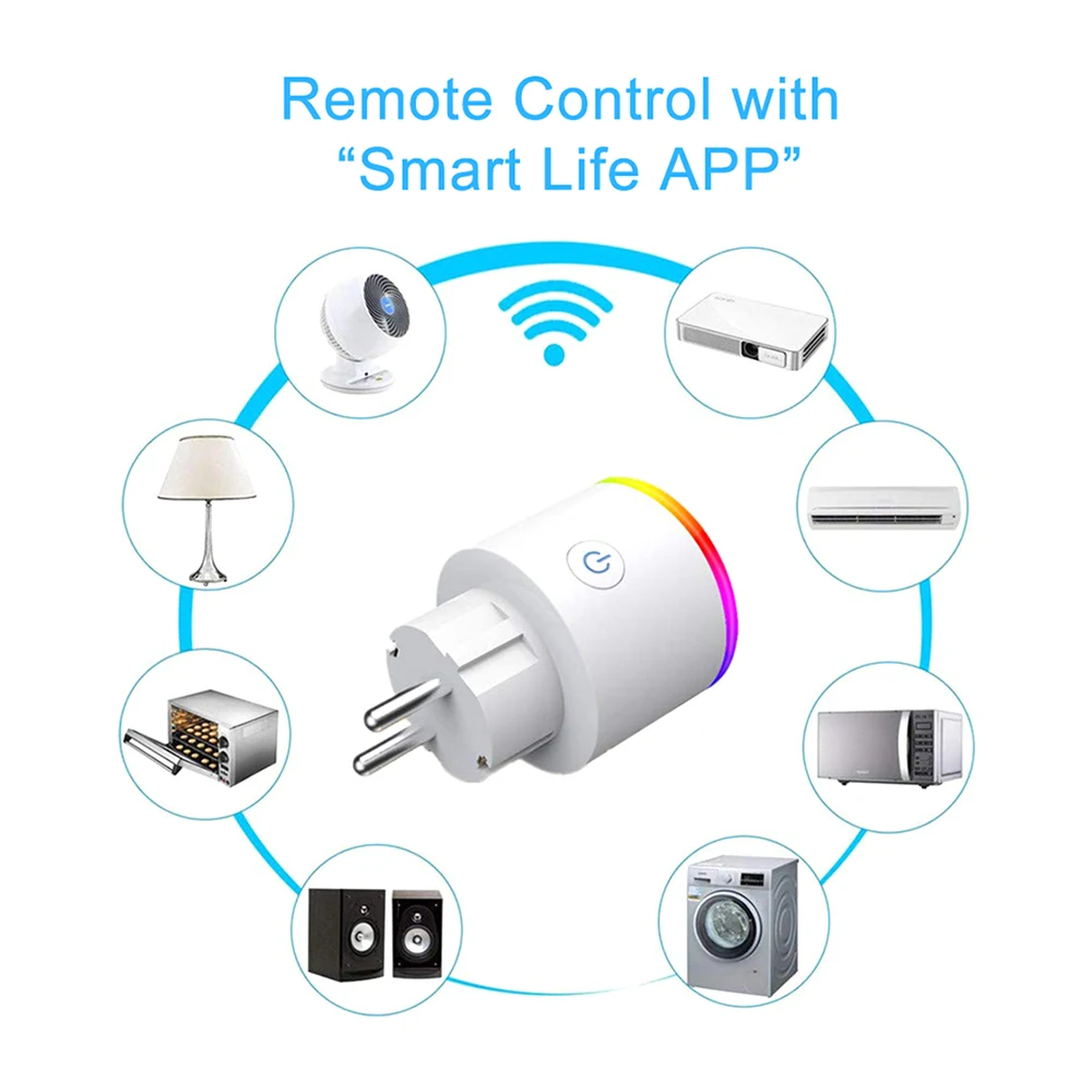 Умная розетка WI-FI интеллигентая (ый) штекер Tuya Smart Life App 16A ЕС Тип | Электроника