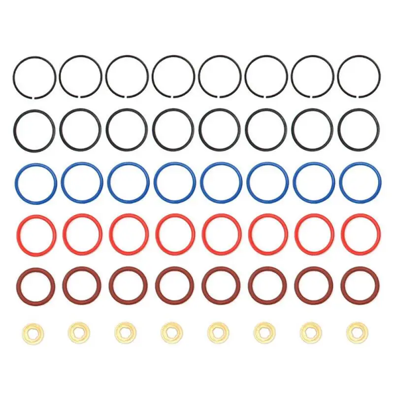 

8 комплектов резиновых уплотнительных колец для дизельного топливного инжектора с шайбой, Ремонтный комплект для 1994-2003 Ford Powerstroke 7.3L, автоста...